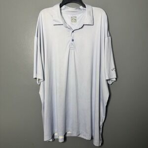 Callaway Polo Shirt Opti Dri Mens 3X Blue Printed Golf Wicking Stretch Sport